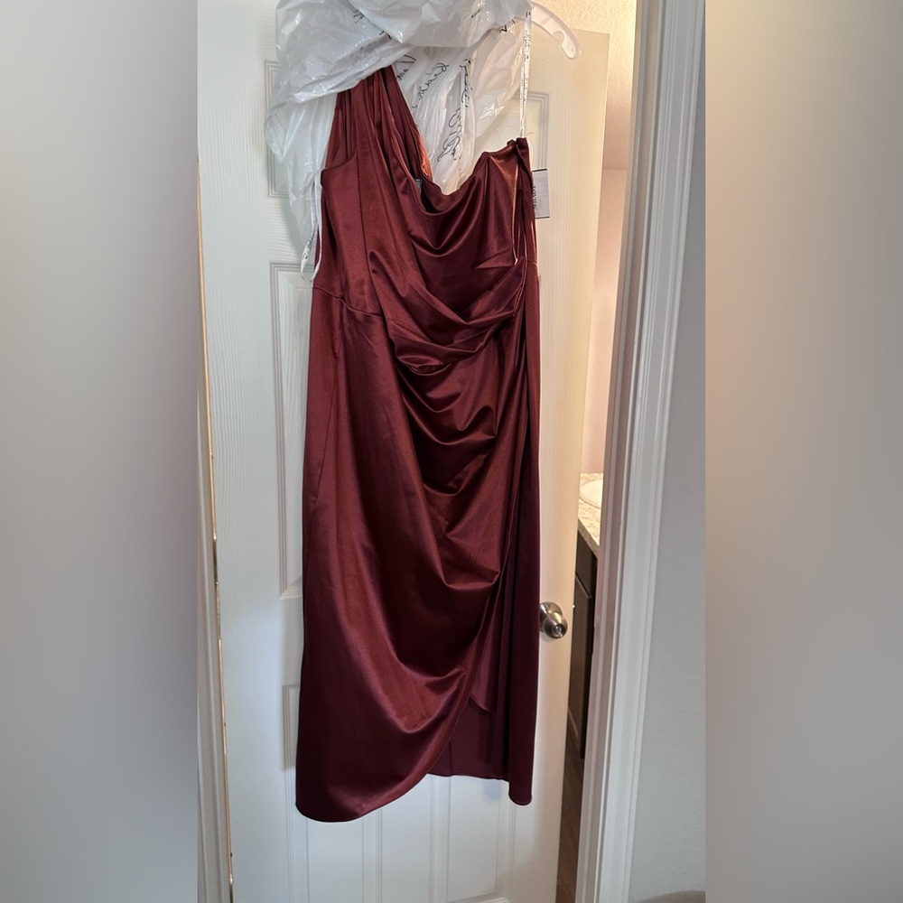 David's Bridal One Shoulder Dress